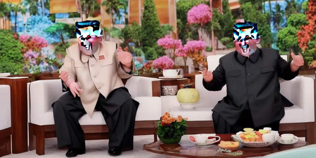 Prompt: kim jong-un on the ellen show