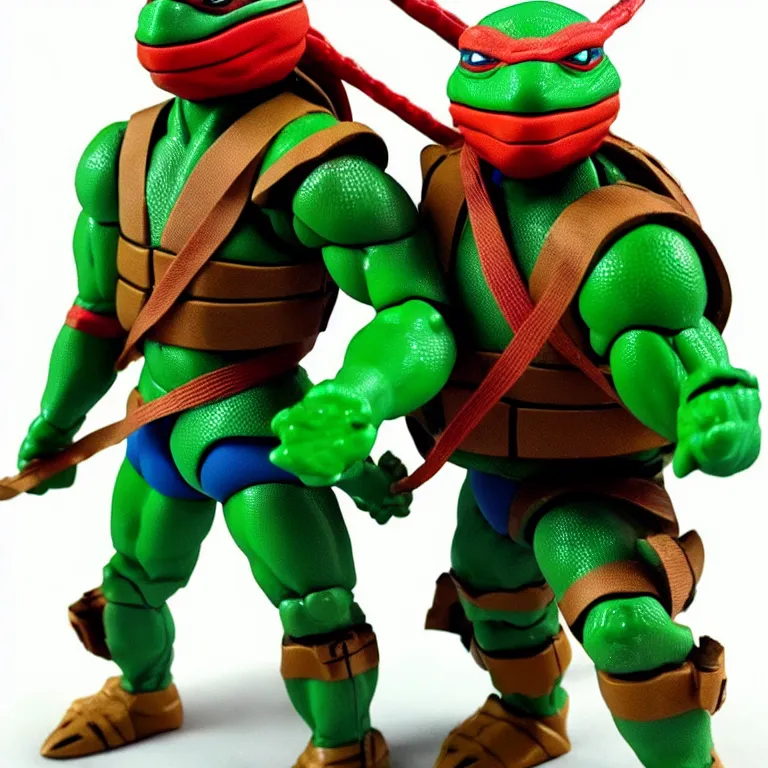 Image similar to leonardo tmnt action figure, 1 9 8 0 s, product shot, plastic toy, new in the package, unopened, mint codition