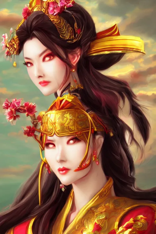 Image similar to diao chan from romance of three kingdoms in the paintetly style of WLOP, artgerm, imagine fx, artstation