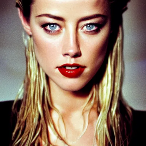 Image similar to portrait of amber heard by mario testino 1 9 9 0, bad 1 9 9 0 s style, headshot, taken in 1 9 9 0, detailed, award winning, sony a 7 r