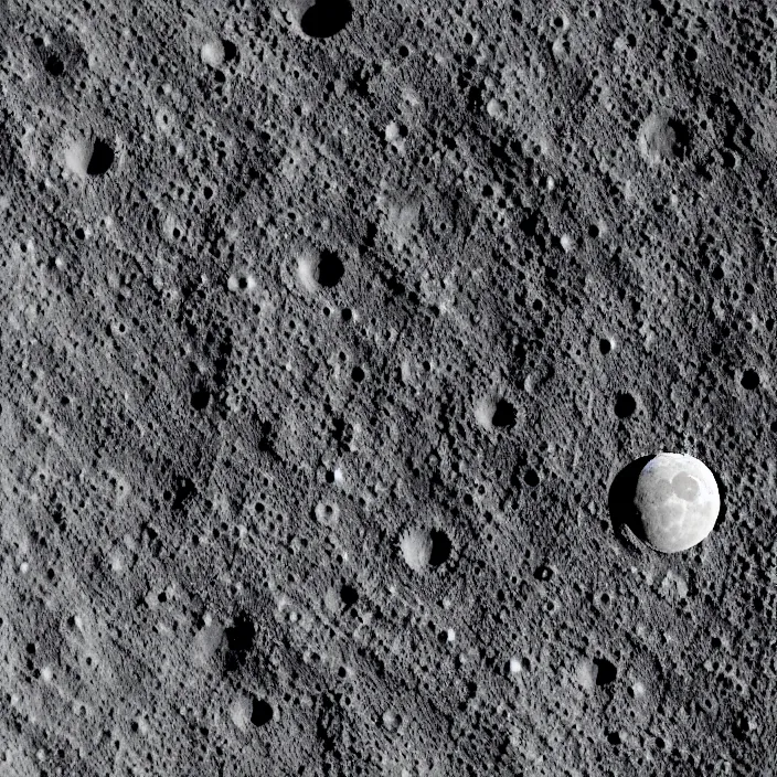 Image similar to wide angle view of the moon with punisher symbol embossed in the form of a lunar crater