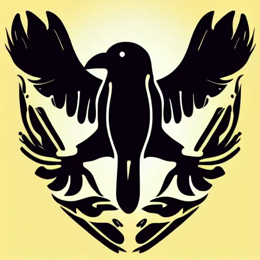 Image similar to stylized crow logo, vector art