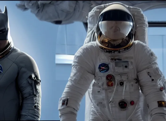 Prompt: astronaut suit in the shape of a whale, film still in the new batman movie, 4 k