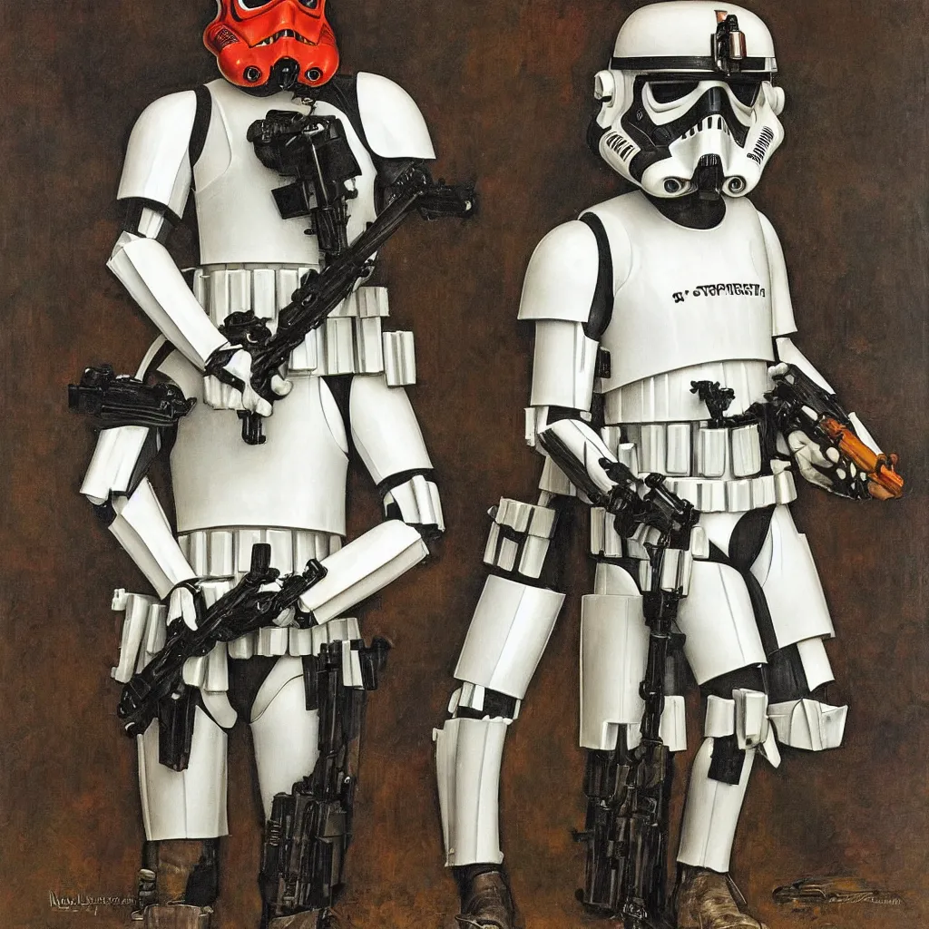 Image similar to Portrait of a Stormtrooper by Norman Rockwell