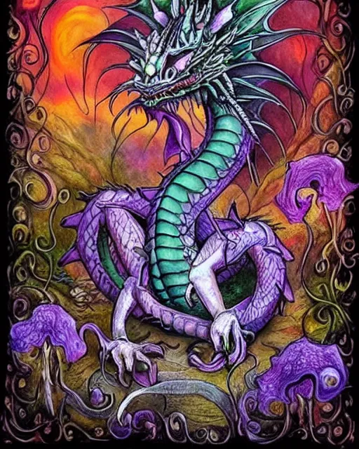 Image similar to Dragon flowers by tim burton