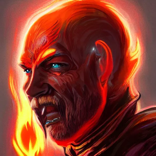 Prompt: bright, colorful, realistic, detailed from Elder Scrolls: shivering isles concept portrait Flame atronach backlighting, kodachrome, high contrast, highly detailed, sharp focus, digital painting, concept art, illustration, trending on artstation, comic book by Alex Ross and Adam Adamowicz cover art