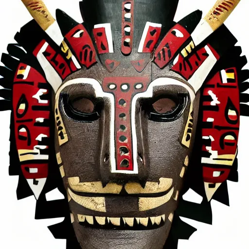 Prompt: Aztec warrior with jaguar mask