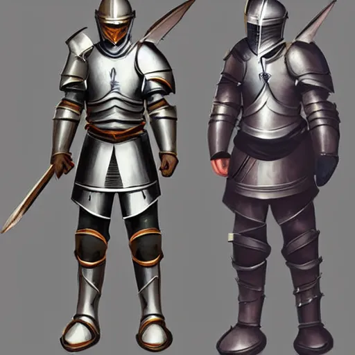 Prompt: A young male knight in sturdy armor + concept art + detailed full character portrait