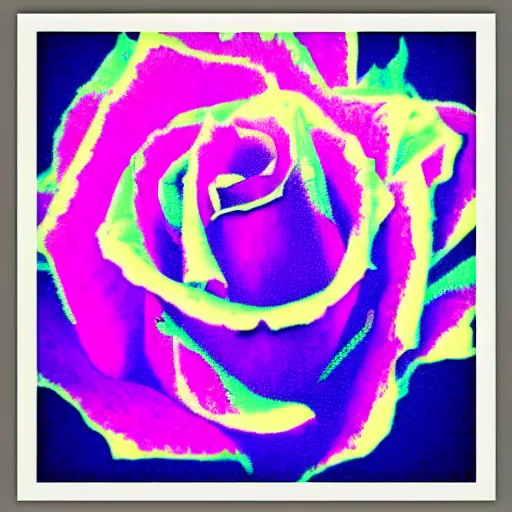 Image similar to corrupted glitch art of a rose