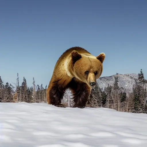 Prompt: A bear weather balloon, 4k photo