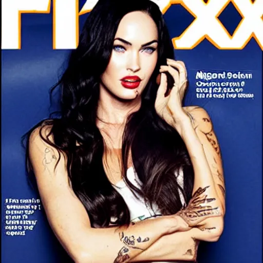 Image similar to megan fox as a fox, humor, magazine