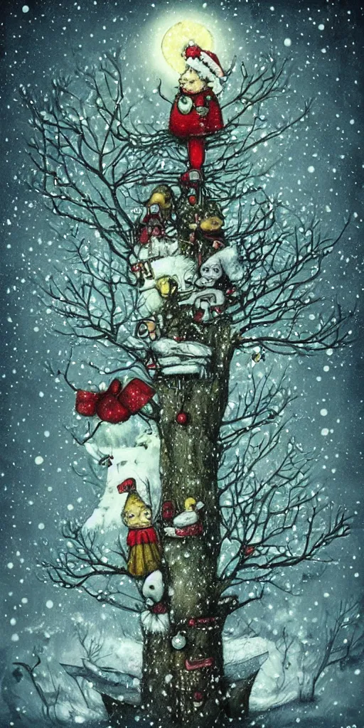 Prompt: christmas by alexander jansson