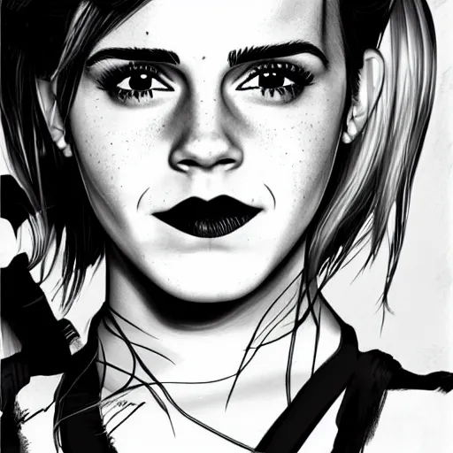 Image similar to emma watson harley quinn digital art