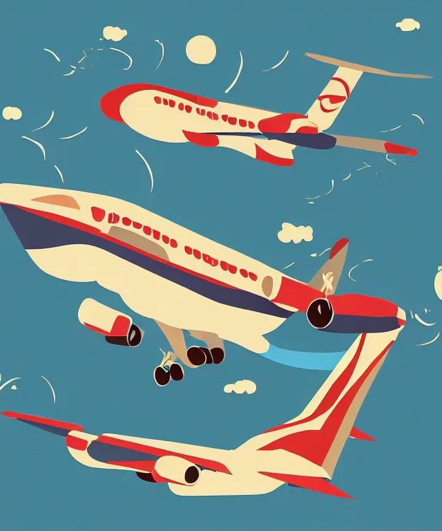 Image similar to airplane whole illustration vector digital art trending on artstation