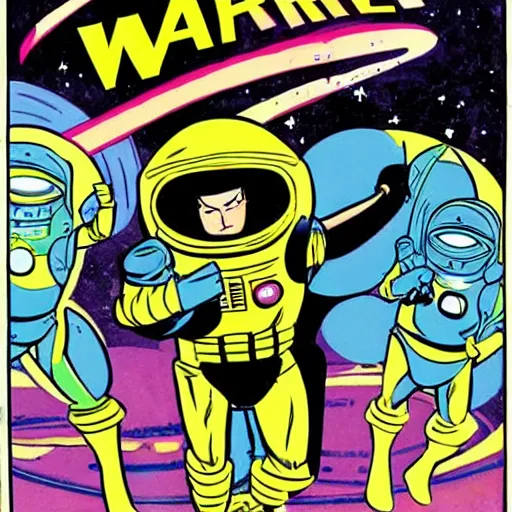 Prompt: a space warrior by william stout and darwyn cooke