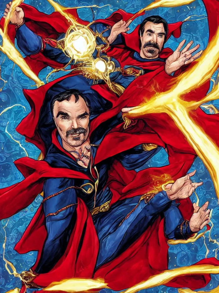 Prompt: Burt Reynolds as Doctor Strange