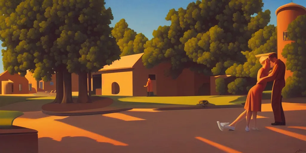 Image similar to lovers heatwave, summer evening, kenton nelson