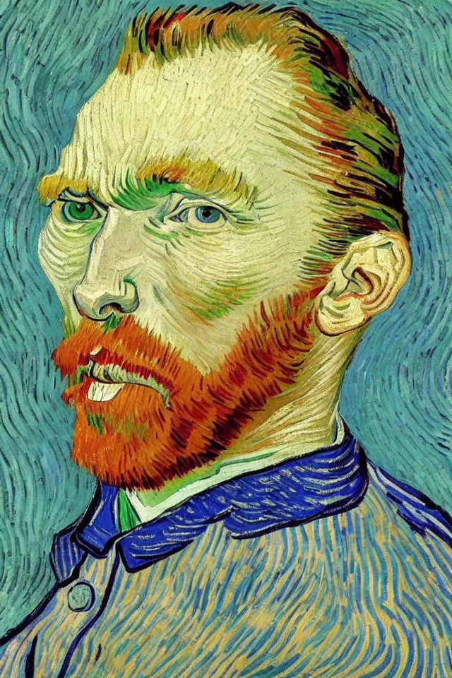 Image similar to vincent van gogh winking and smiling self - portrait