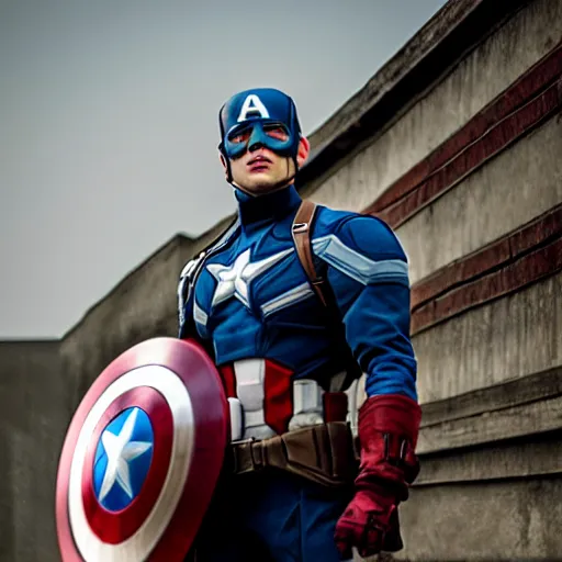 Prompt: cinematic photograph of Captain America in Dhaka