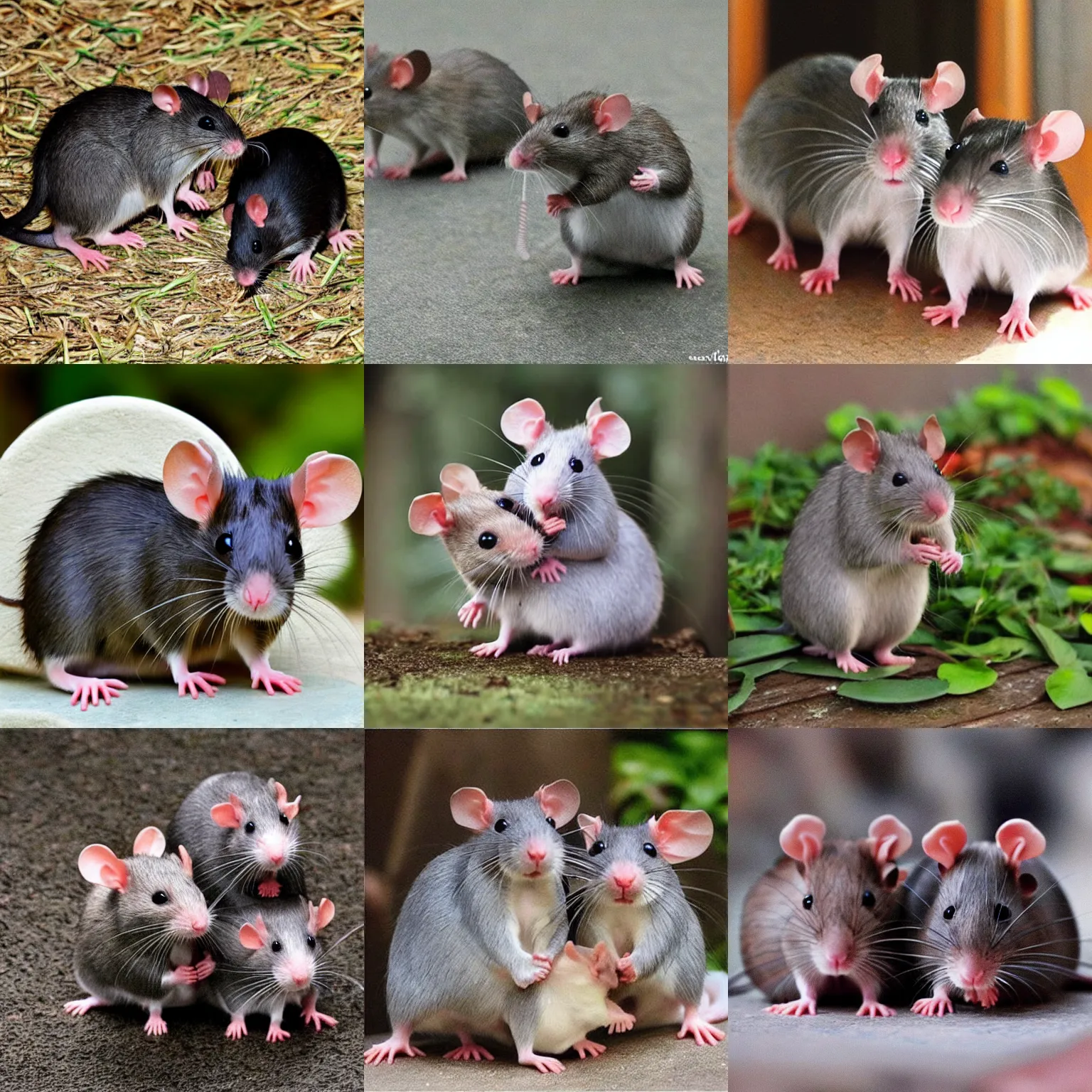 Prompt: cute rats doing cute rat things