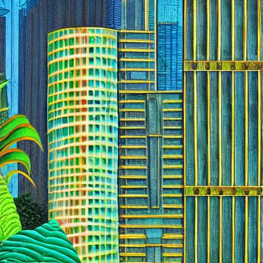 solarpunk,city, green,plants, buildings,art nouveau, concept art 