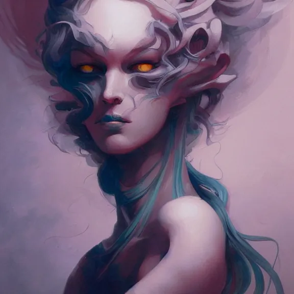 Prompt: a highly detailed portrait in the style of peter mohrbacher and in the style of james jean.