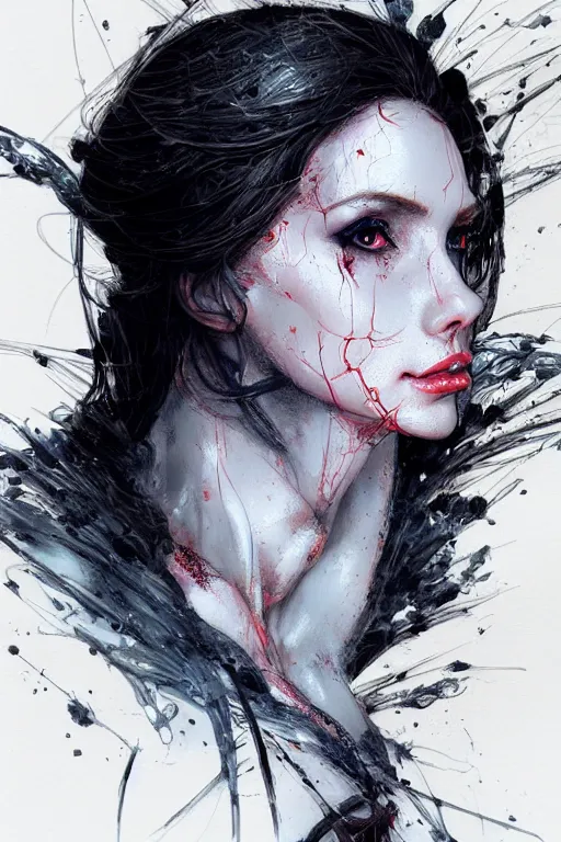 Prompt: Amouranth as a super villain, sexy, fantasy, intricate, elegant, highly detailed, digital painting, artstation, concept art, matte, sharp focus, illustration, art by Nicola Samori and Conrad Roset