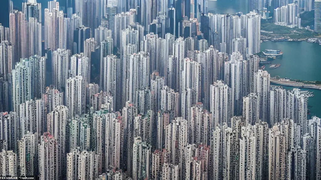 Prompt: a tornado ripping through the city of hong kong, aerial photography,