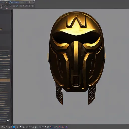 Image similar to mf doom's mask in the style of disco elysium, fan art, concept character, vfx portrait 8 k render on zbrush