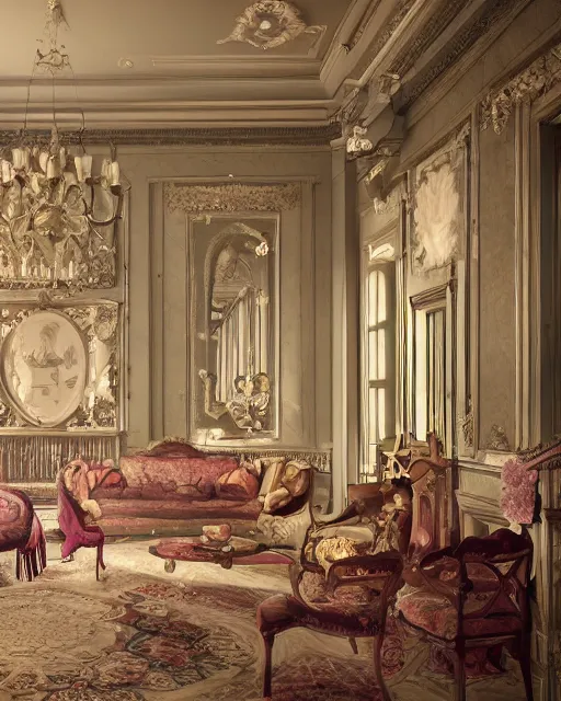 Image similar to rococo digital painting of a 1 9 2 0 s grand party in a beautiful mansion, unreal engine, hyper realism, realistic shading, cinematic composition, realistic render, octane render, detailed textures, photorealistic, ultrawide shot, 3 5 mm film