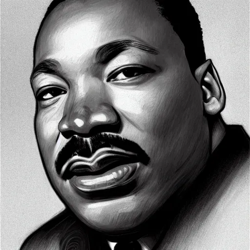Prompt: clear portrait of martin luther king having a rap battle, cottagecore!!, detroit hood background hyper detailed, character concept, full body, dynamic pose, elegant, intricate, highly detailed, digital painting, artstation, concept art, smooth, sharp focus, illustration, art by artgerm and greg rutkowski and alphonse mucha