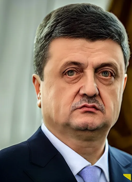 Image similar to the president of ukraine stands at the front in a photorealistic way