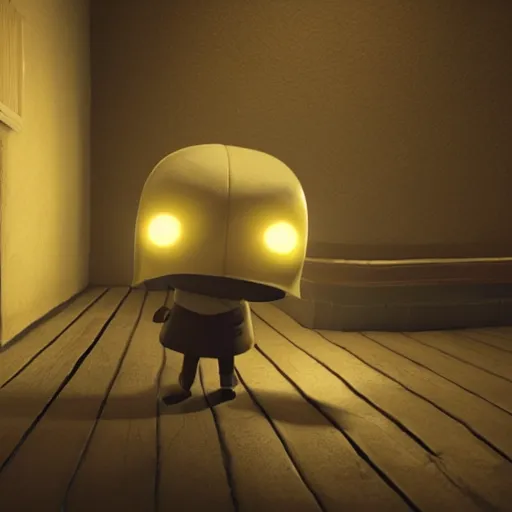 Image similar to quentin tarantino in the video game little nightmares, unity render