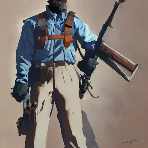 Image similar to greg manchess painting of clint eastwood as a team fortress 2 character, profile picture, matte painting, bold shapes, hard edges, street art, trending on artstation, by huang guangjian and gil elvgren and sachin teng