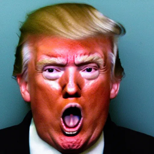 Image similar to mugshot of donald trump on crack