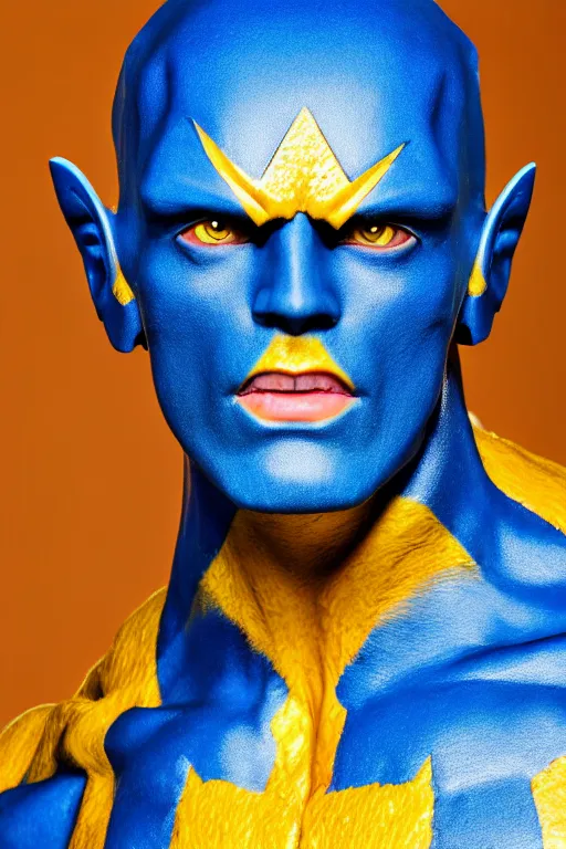 Image similar to full - length portrait of beast x - man, fashion color studio lighting, 3 5 mm, close - up