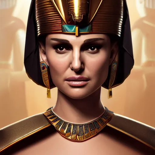 Prompt: Natalie Portman as a ancient Egyptian, artstation, Michael Whelan, digital art, felix Kelly, 8k photography