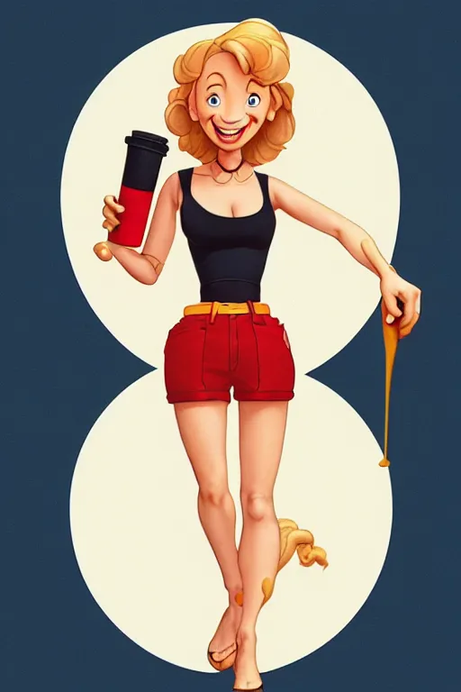 Image similar to kylie minogue making pancakes, animation pixar style, by pendleton ward, magali villeneuve, artgerm, rob rey and kentaro miura style, golden ratio, trending on art station