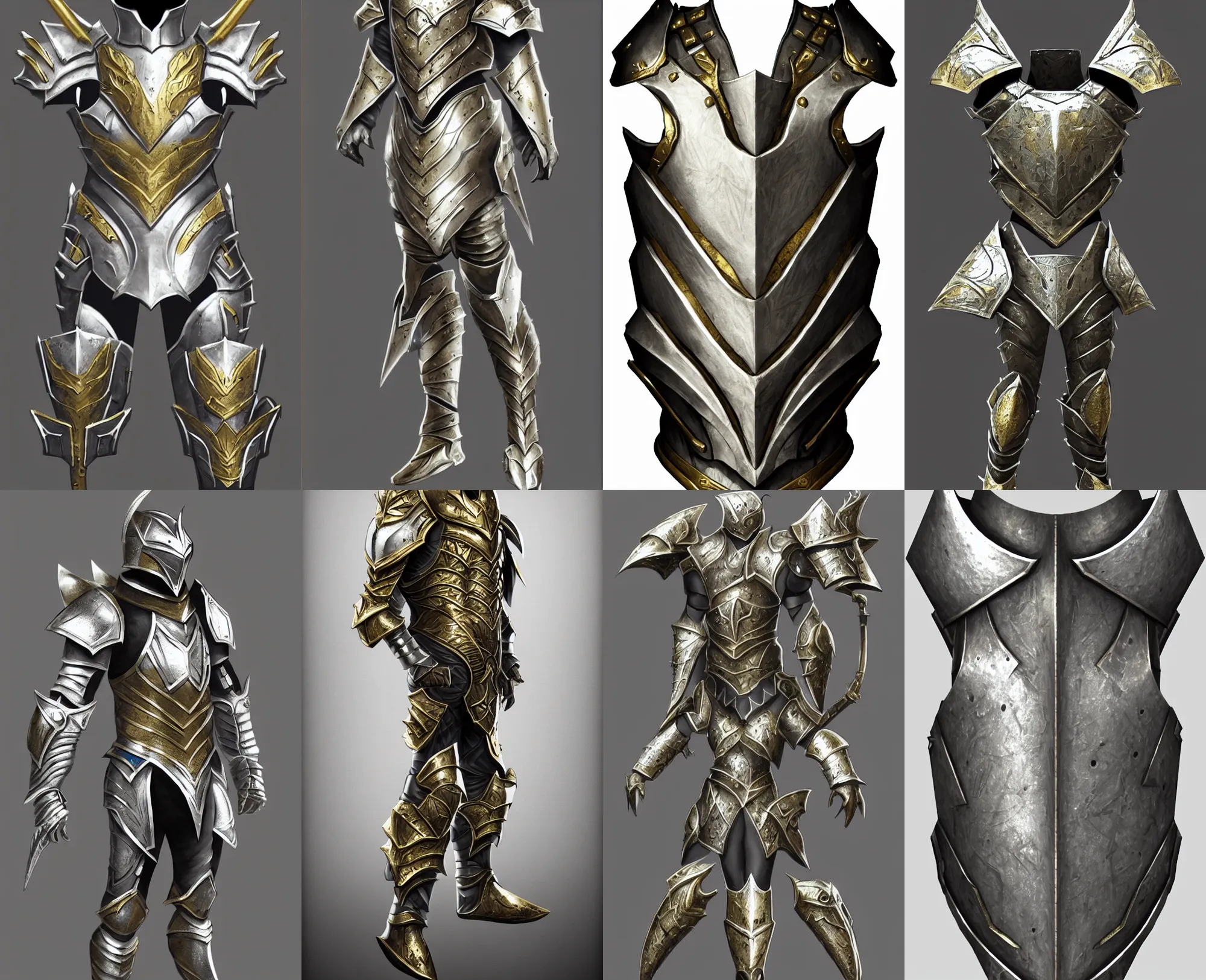 legendary armor, black with gold trim, extremely, Stable Diffusion