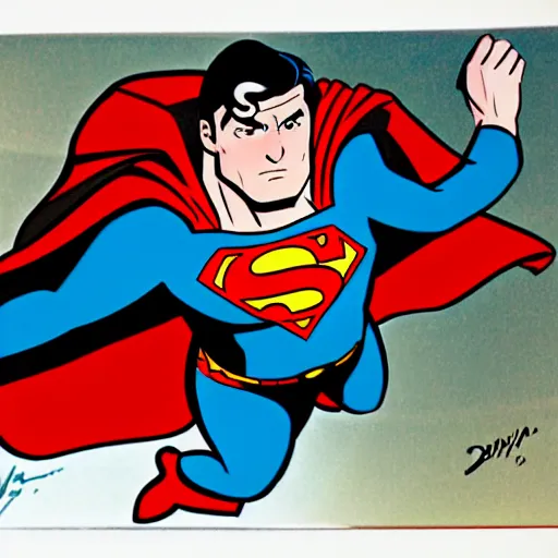 Image similar to superman illustrated by darwyn cooke