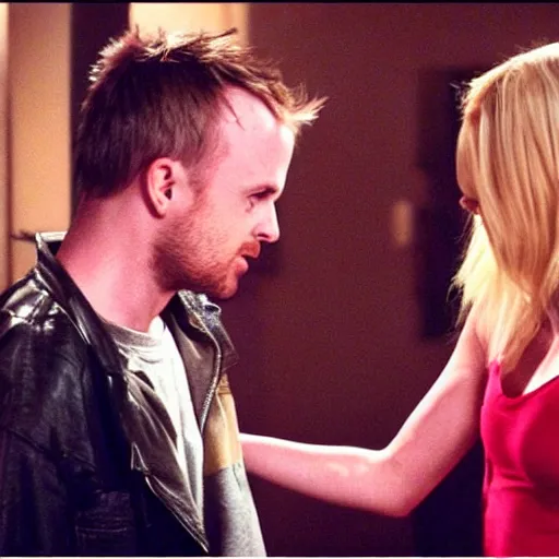 Prompt: Jesse Pinkman meeting Jesse Pinkwoman, his woman version