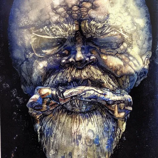 Image similar to ! dream old man, painted by yoshitaka amano, - n 9, painted by yoshitaka amano,