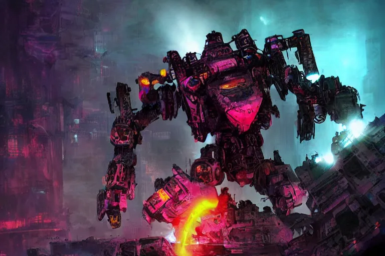 Image similar to ink acid shadow mech warrior, painted by erol otus and david thierree and dan adkins and john berkey, trending on artstation, volumetric lighting macro view muted colors, iridescent colors, dark academia, symbolism, brushwork