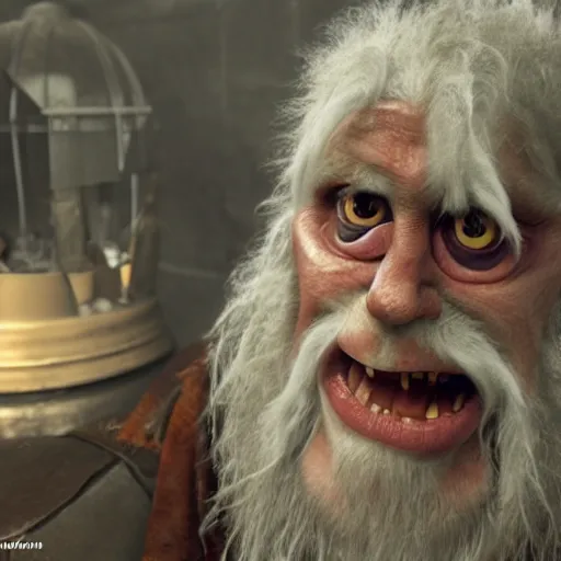 Image similar to hyperrealistic dslr film still of peter grohl disguised as troll in scene from harry potter, stunning 8 k octane comprehensive 3 d render, inspired by istvan sandorfi & greg rutkowski & unreal engine, perfect symmetry, dim volumetric cinematic lighting, extremely hyper - detailed, incredibly real lifelike attributes & flesh texture, intricate, masterpiece, artstation, stunning