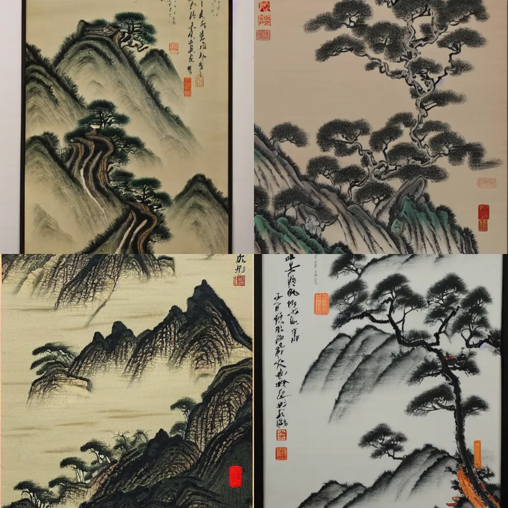 Prompt: landscape, Chinese painting