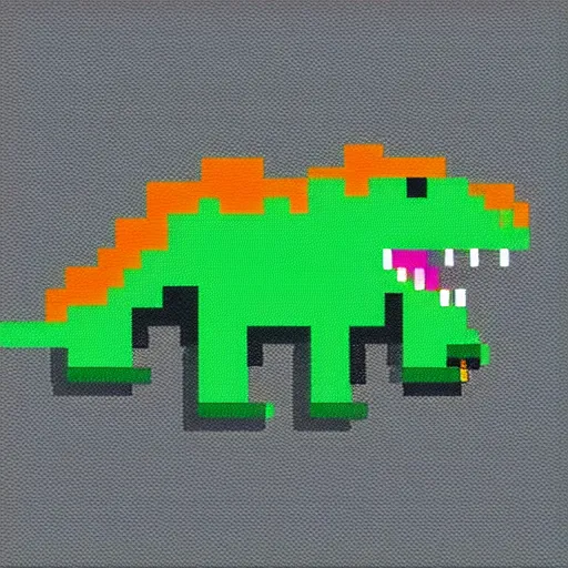 Prompt: pixel art dinosaur, retro, trending on artstation, artstation