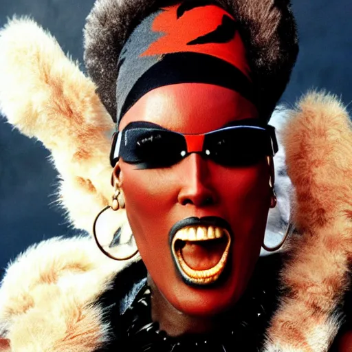 Image similar to grace jones as a space pirate