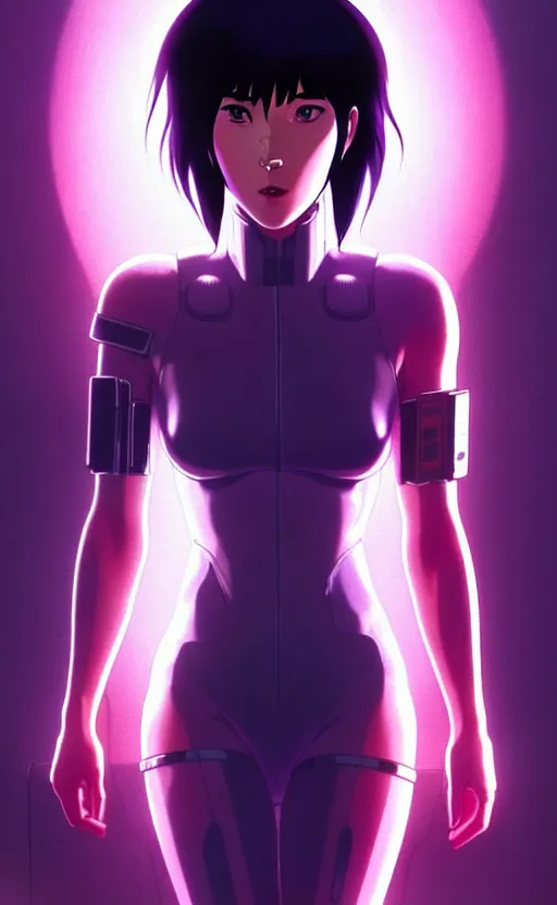 Image similar to a film still portrait of a motoko kusanagi ghost in the shell, finely detailed features : : gits sac twenty forty five netflix : : by ilya kuvshinov, rossdraws, artgerm, sola digital arts, production ig, volumetric lighting, anti aliasing, raytracing : :