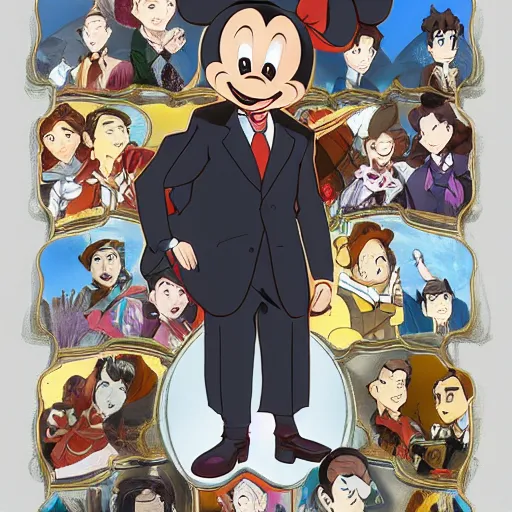 Image similar to a portrait of walt disney in isekai style