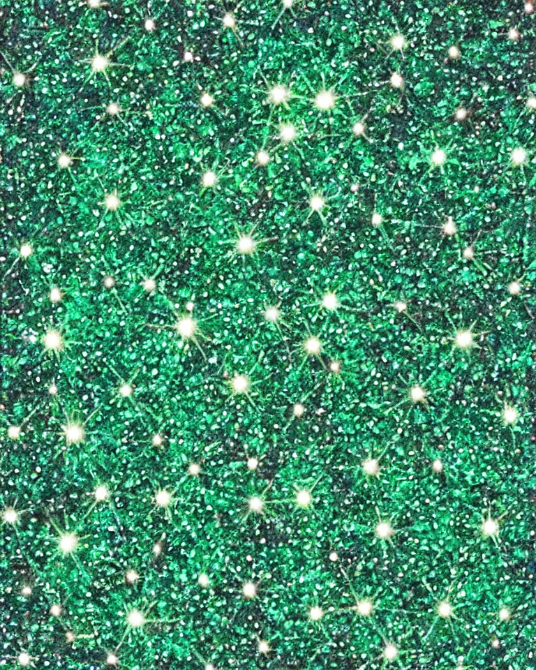 Image similar to “extreme close up print of tiny sparkling emeralds by Raphael, Hopper, and Rene Magritte. Achingly beautiful, detailed, enchanting, romantic, trending on artstation”